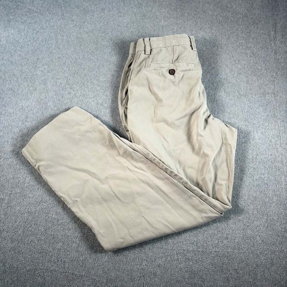 Tommy Bahama Silk Cotton Pants Mens 30x30 Khaki Tan Solid Straight Leg Chino